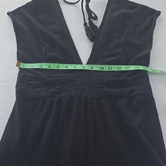 Zara Black Contrasting Short Sleeve V-Neck Open Back Jumpsuit Size M - Picture 7 of 11